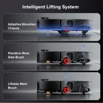 Roborock Saros 10 robot vacuum navigating under furniture