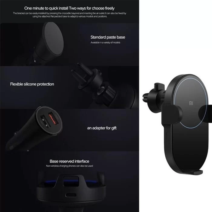 هولدر و شارژر وایرلس شیائومی Xiaomi 30w wireless car charger W03ZM - تصویر 8