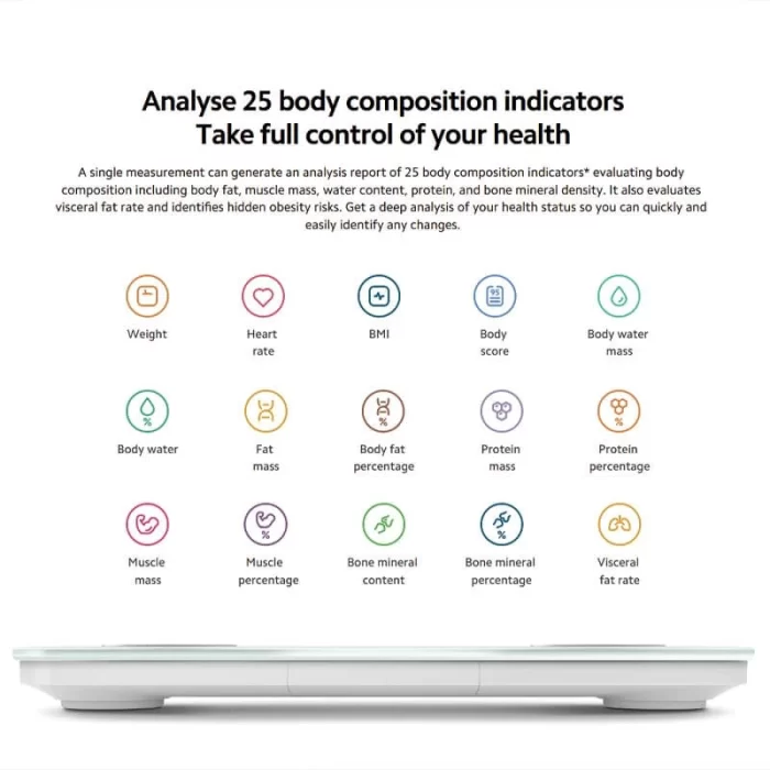 ترازوی هوشمند شیائومی Xiaomi Body Composition Scale S400 - تصویر 4
