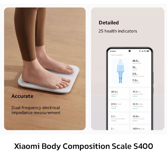 ترازوی هوشمند شیائومی Xiaomi Body Composition Scale S400 - تصویر 6