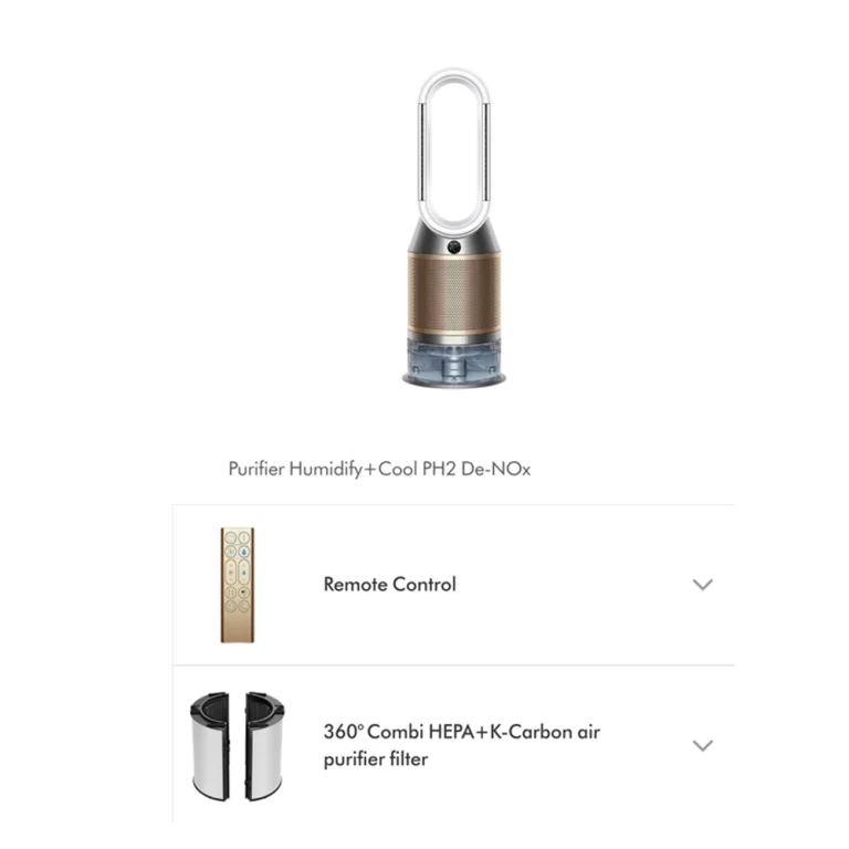 مخزن ۵ لیتری دستگاه Dyson PH05 برای رطوبت‌دهی طولانی