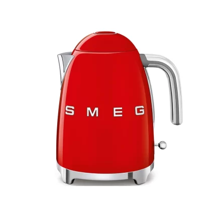 کتری برقی اسمگ مدل KLF03 قرمز با طراحی رترو و بدنه استیل ضد زنگ