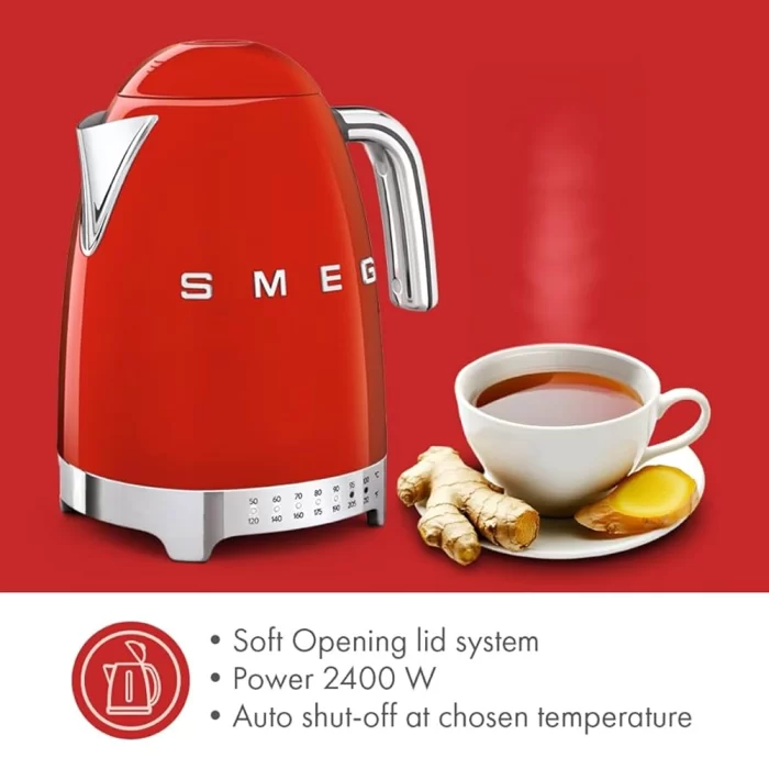 نمای بدنه استیل کتری برقی اسمگ مدل KLF03 قرمز