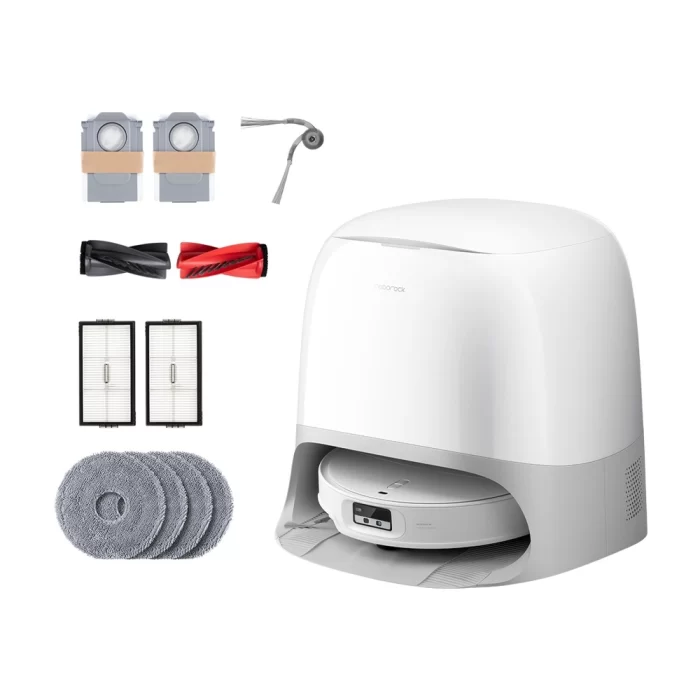 نمای زیر جارو رباتیک Roborock Qrevo Curv 2 ProX و برس ضد گره