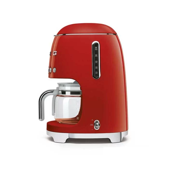 قهوه ساز فیلتردار اسمگ مدل SMEG DCF02RD با ظرفیت 10 فنجان و بدنه استیل و پلاستیک