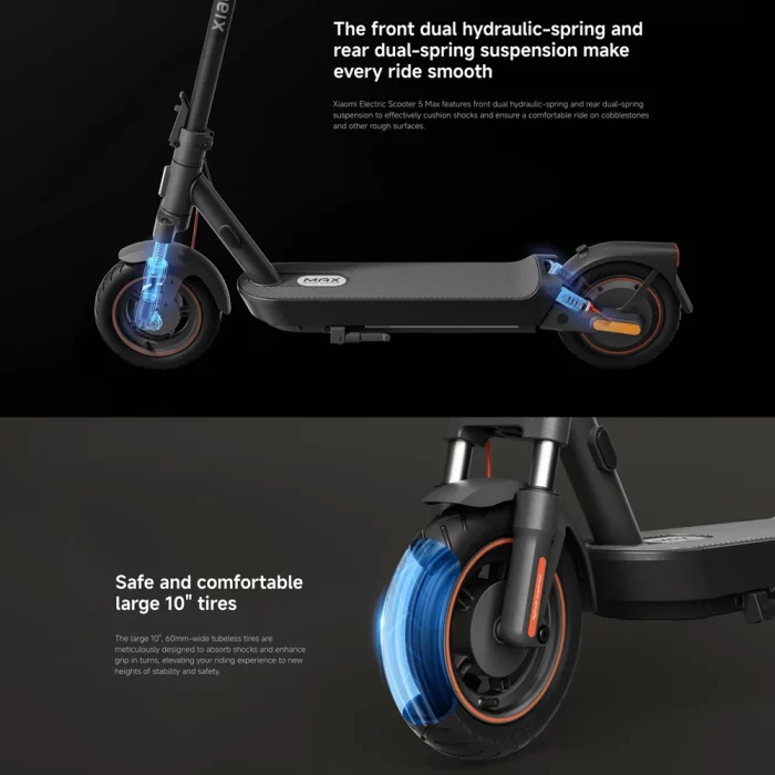 Xiaomi Scooter 5 Max طراحی تاشو