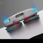 تمیز کردن گوشه پنجره با ربات شیشهپاککن HUTT C7