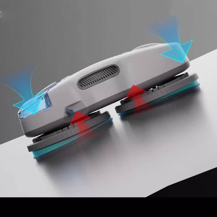 تمیز کردن گوشه پنجره با ربات شیشه‌پاک‌کن HUTT C7