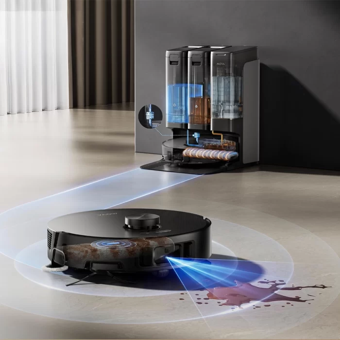 طراحی D شکل جارو رباتیک MOVA Z50 Ultra