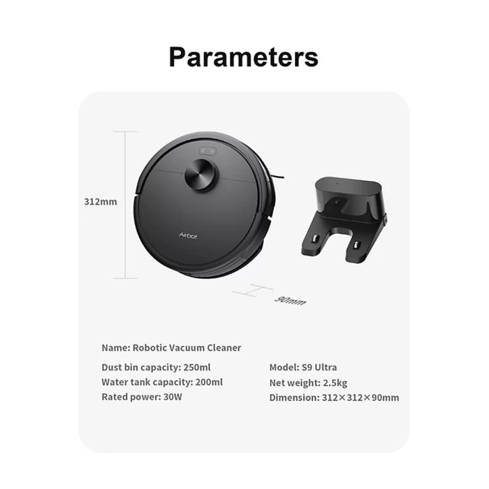 جارو رباتیک Airbot S9 Ultra با قابلیت تی‌کشی و جارو همزمان