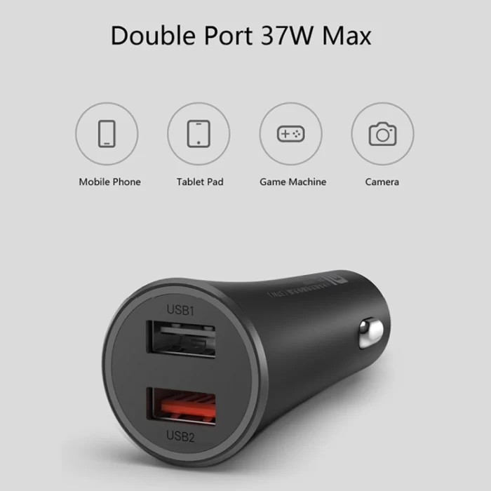 شارژر فندکی شیائومی 37 وات با قابلیت شارژ سریع Quick Charge
