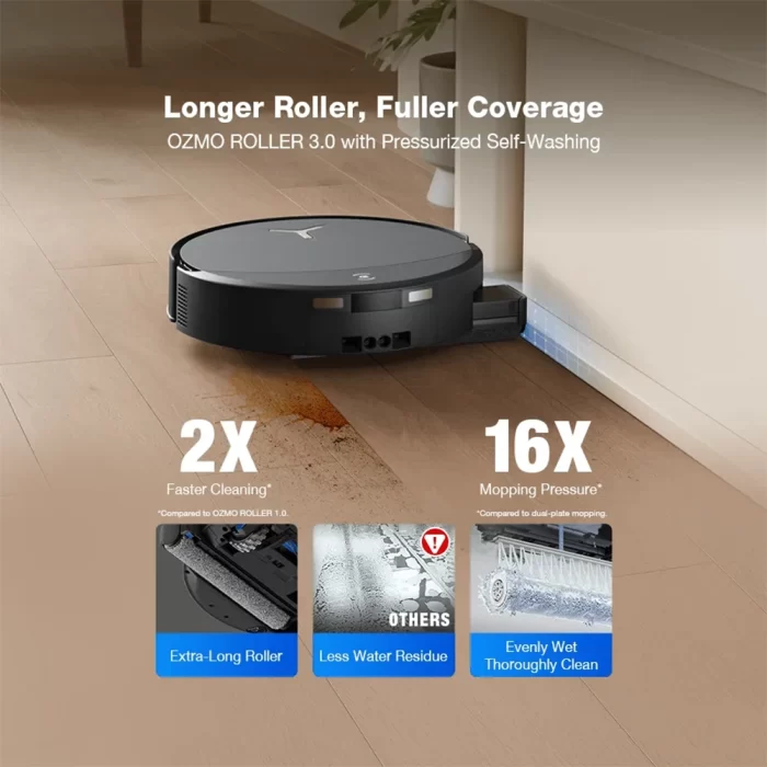 عملکرد تمیزکاری مرطوب جارو رباتیک DEEBOT T90 PRO OMNI روی سرامیک