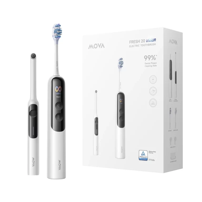 مسواک برقی هوشمند MOVA Fresh 20 Vision مجهز به دوربین تشخیص پلاک دندان هوش مصنوعی و راهنمای صوتی استخوانی موجود در فروشگاه می روبوت