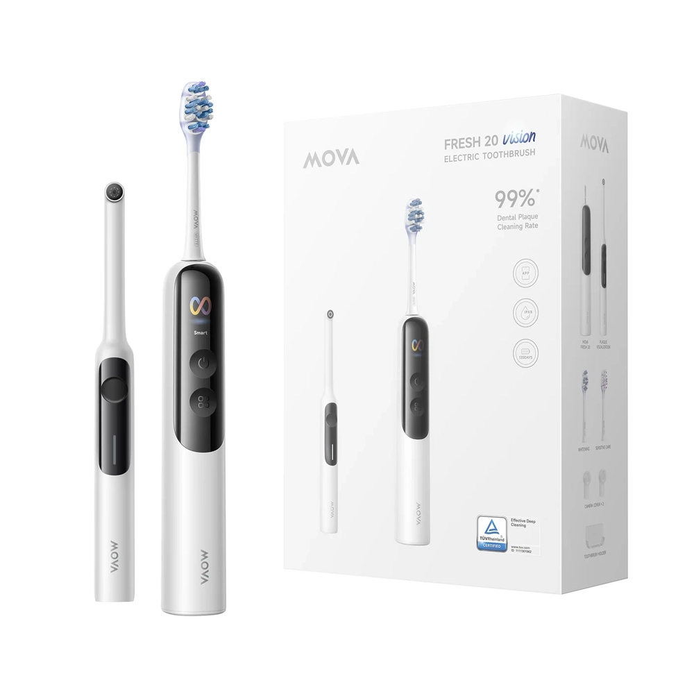 MOVA Electric toothbrush mirobot xiaomi1 مسواک برقی هوشمند MOVA Fresh 20 Vision مجهز به دوربین تشخیص پلاک دندان هوش مصنوعی و راهنمای صوتی استخوانی موجود در فروشگاه می روبوت