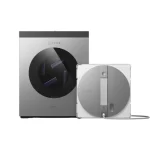 نمای کلی ربات شیشه‌شوی اکووکس WINBOT W3 OMNI به همراه ایستگاه چندمنظوره و کابل ترکیبی در می روبوت