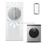نمای کلی ربات شیشه‌شوی اکووکس WINBOT W3 OMNI به همراه ایستگاه چندمنظوره و کابل ترکیبی در می روبوت