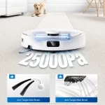 برس ضد گره مو و قدرت مکش ۲۵۰۰۰ پاسکال ZeroTangle 3.0 در جارو رباتیک ECOVACS T30C