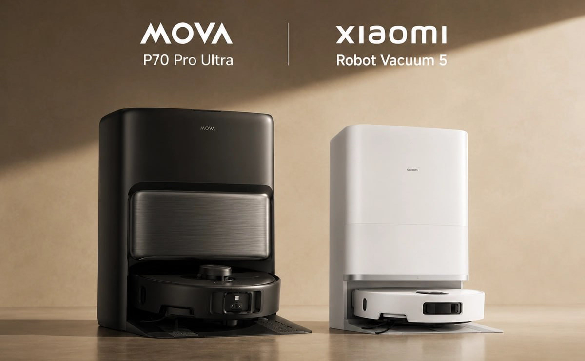مقایسه جامع جارو رباتیک Xiaomi Vacuum 5 Pro و MOVA P70 Pro Ultra در می روبوت