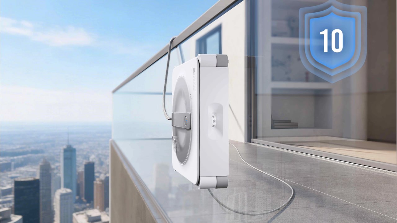سیستم ایمنی ربات شیشه‌شوی اکووکس WINBOT W2S PRO