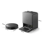 تمیز کردن گوشه‌ها و تی‌کشی دقیق لبه‌ها با جارو رباتیک روبوراک Saros 20X Black